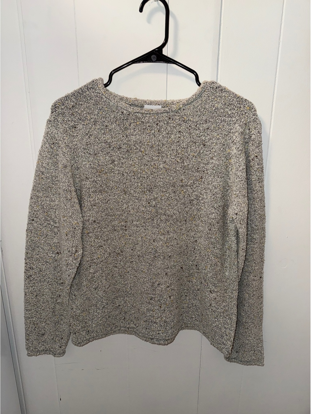 Columbia Women's Large Speckled Knit Sweater, Acrylic and Cotton Blend, Crewneck